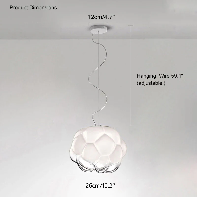WOMO Cloud Milk Blown Glass Ceiling Light-WM1036 - Image 17