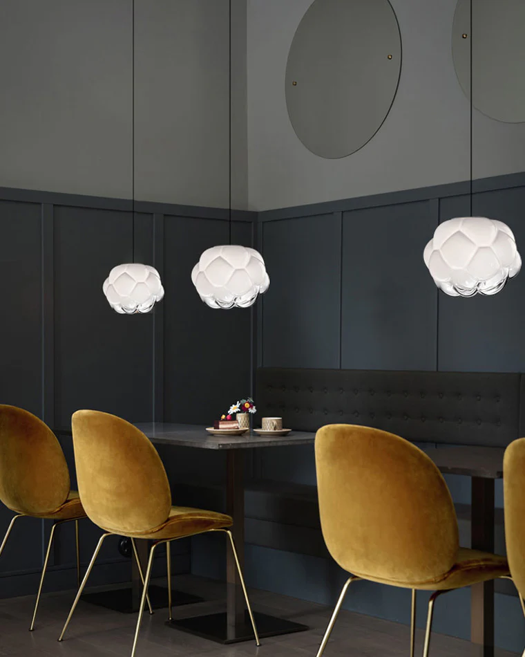 WOMO Cloud Milk Blown Glass Ceiling Light-WM1036 - Image 2