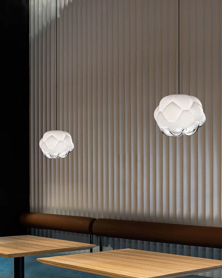 WOMO Cloud Milk Blown Glass Ceiling Light-WM1036 - Image 3