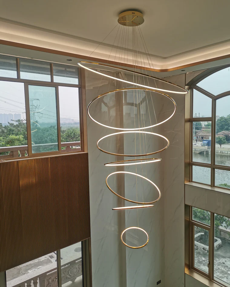 WOMO Large Tiered Ring LED Foyer Chandelier-WM2160 - Image 15