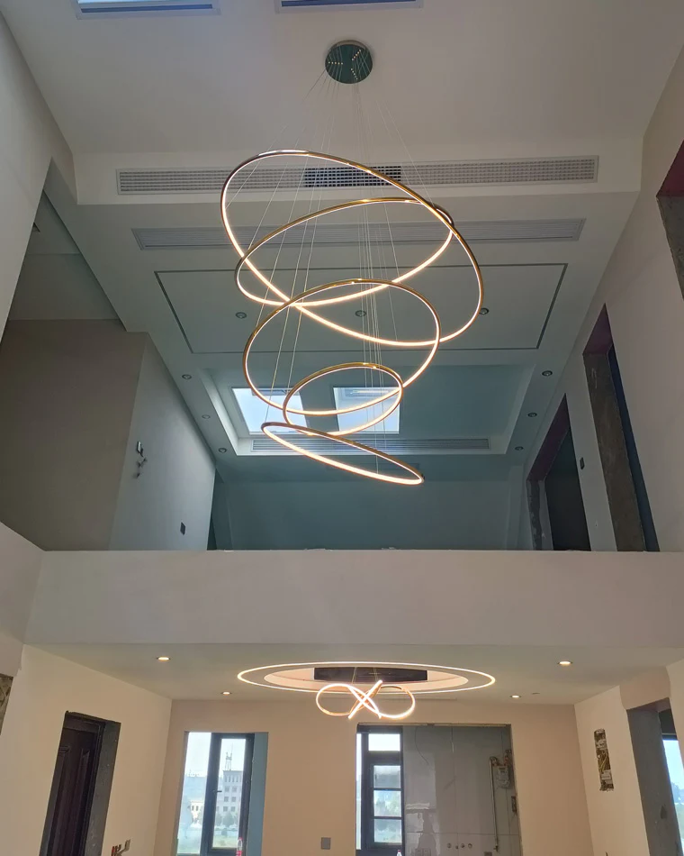 WOMO Large Tiered Ring LED Foyer Chandelier-WM2160 - Image 25
