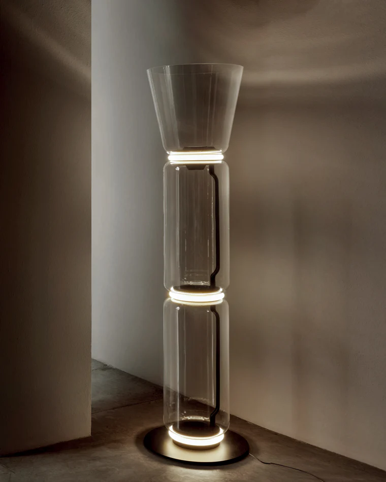 WOMO Glass Column Torchiere Floor Lamp-WM7018 - Image 11