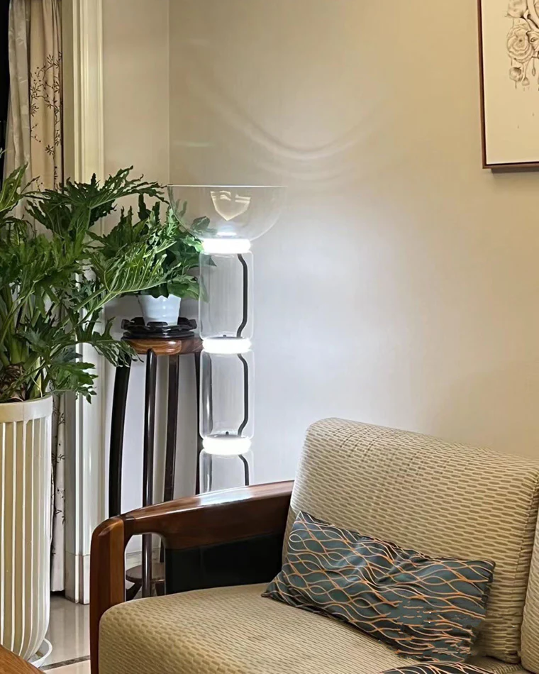 WOMO Glass Column Torchiere Floor Lamp-WM7018 - Image 12