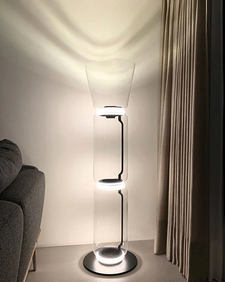 WOMO Glass Column Torchiere Floor Lamp-WM7018 - Image 17