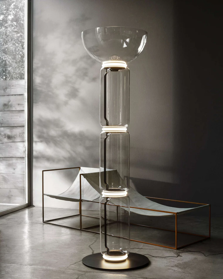 WOMO Glass Column Torchiere Floor Lamp-WM7018 - Image 24