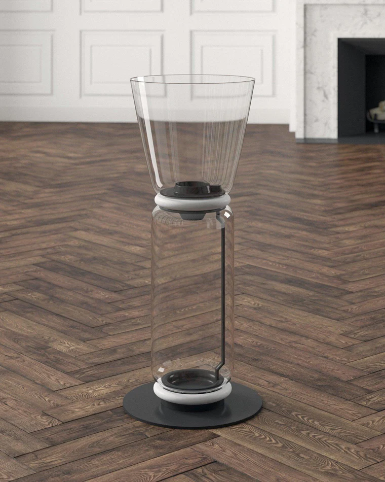 WOMO Glass Column Torchiere Floor Lamp-WM7018 - Image 25