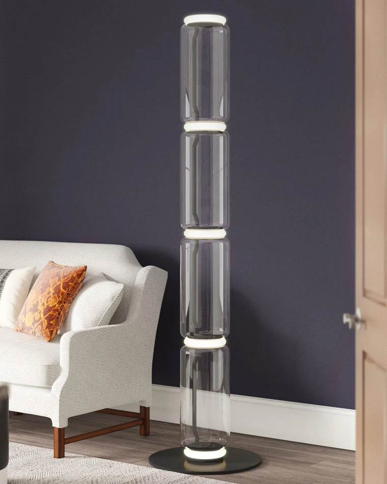 WOMO Glass Column Torchiere Floor Lamp-WM7018 - Image 26