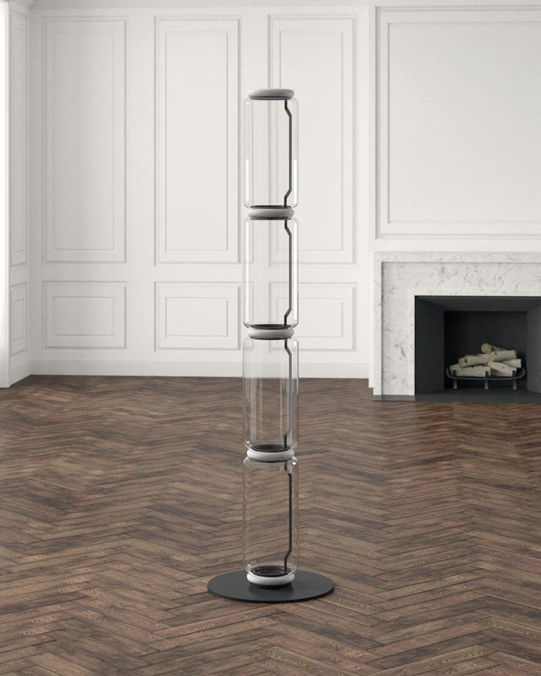WOMO Glass Column Torchiere Floor Lamp-WM7018 - Image 28