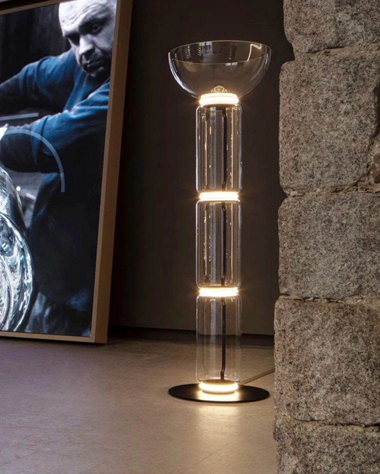 WOMO Glass Column Torchiere Floor Lamp-WM7018 - Image 34