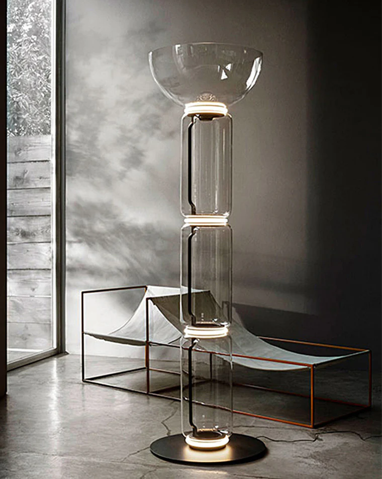 WOMO Glass Column Torchiere Floor Lamp-WM7018 - Image 35