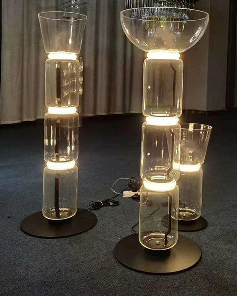 WOMO Glass Column Torchiere Floor Lamp-WM7018 - Image 41
