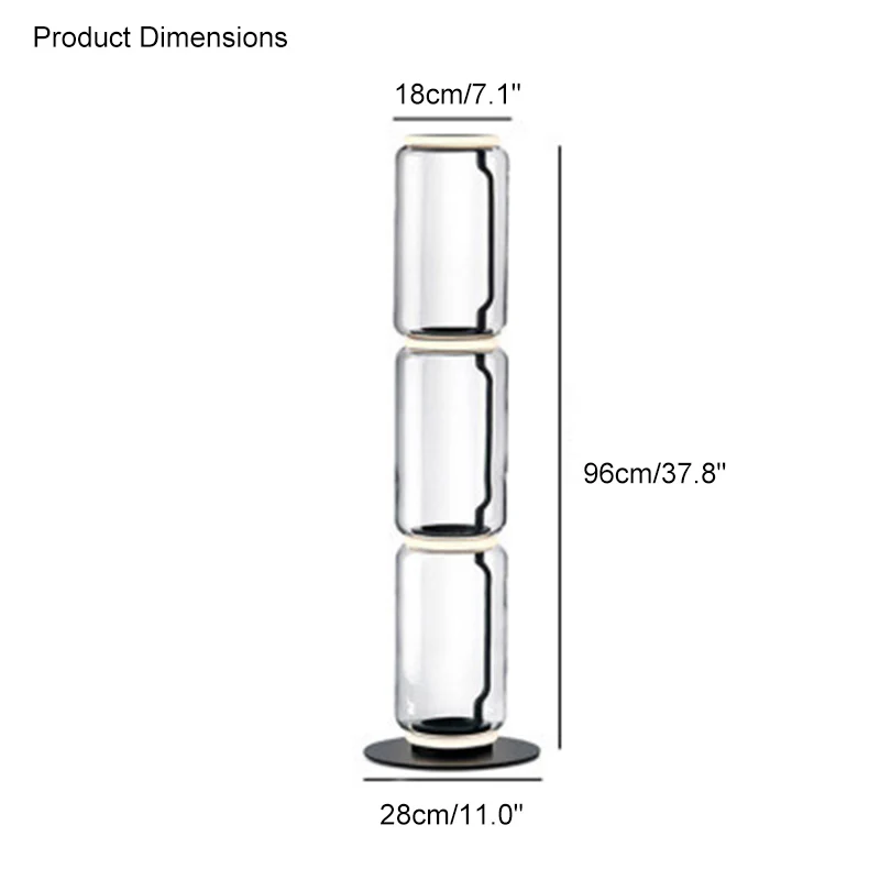WOMO Glass Column Torchiere Floor Lamp-WM7018 - Image 45