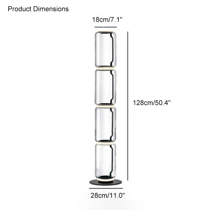 WOMO Glass Column Torchiere Floor Lamp-WM7018 - Image 46