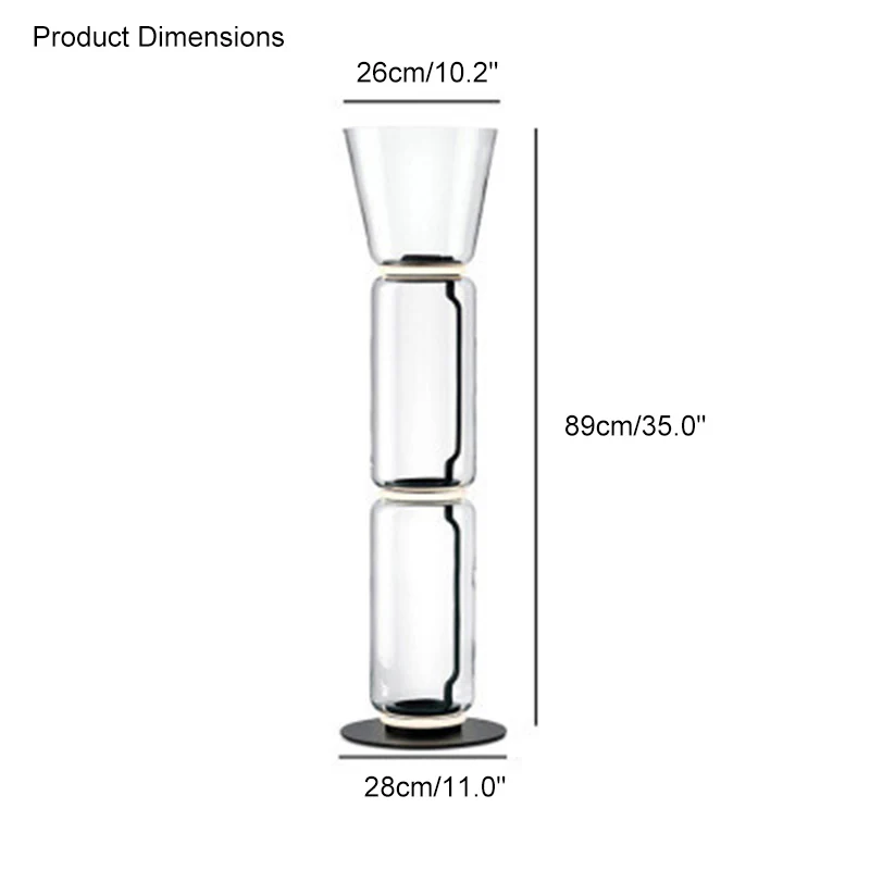WOMO Glass Column Torchiere Floor Lamp-WM7018 - Image 49