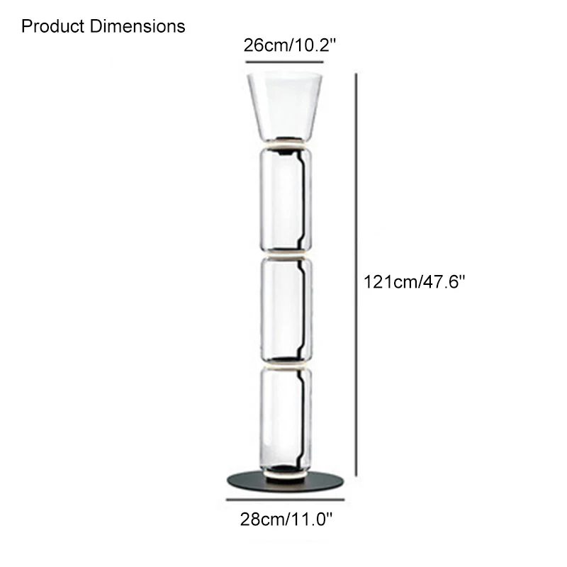 WOMO Glass Column Torchiere Floor Lamp-WM7018 - Image 50