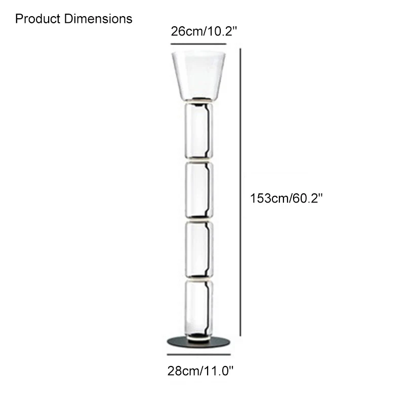 WOMO Glass Column Torchiere Floor Lamp-WM7018 - Image 51
