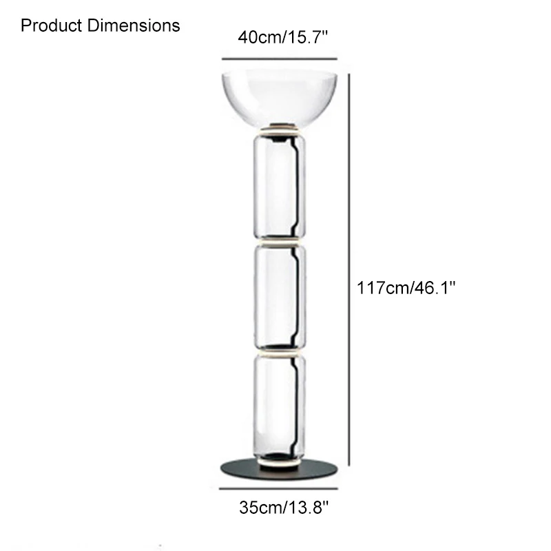 WOMO Glass Column Torchiere Floor Lamp-WM7018 - Image 54