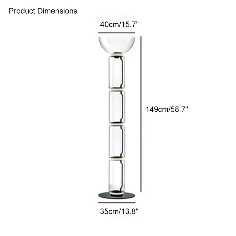 WOMO Glass Column Torchiere Floor Lamp-WM7018 - Image 55