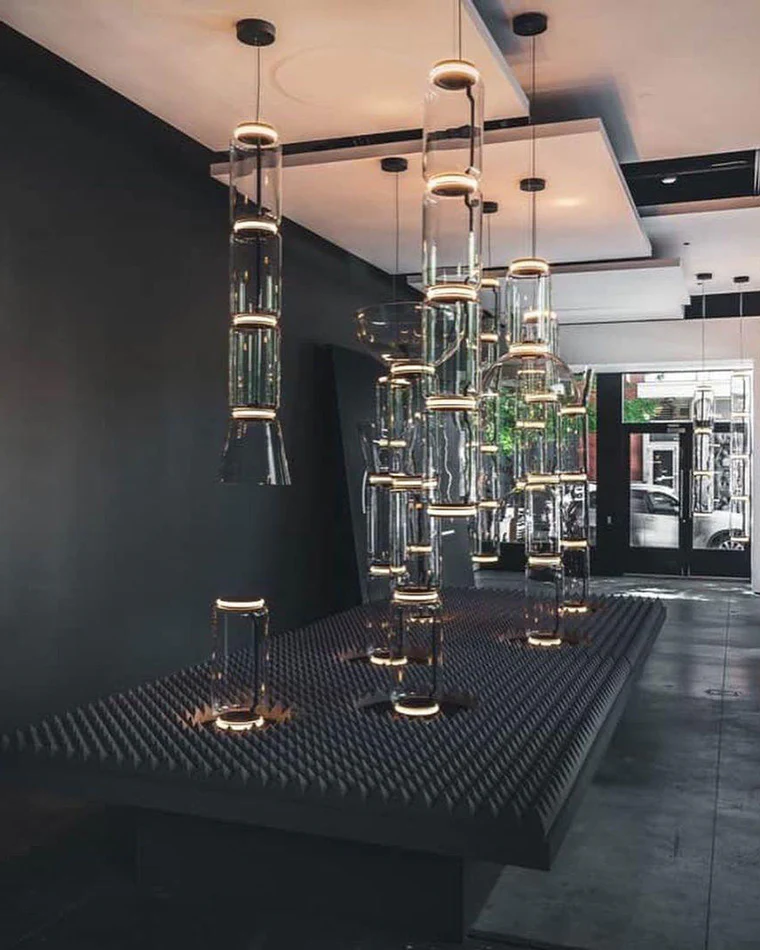 WOMO Glass Column Torchiere Floor Lamp-WM7018 - Image 7