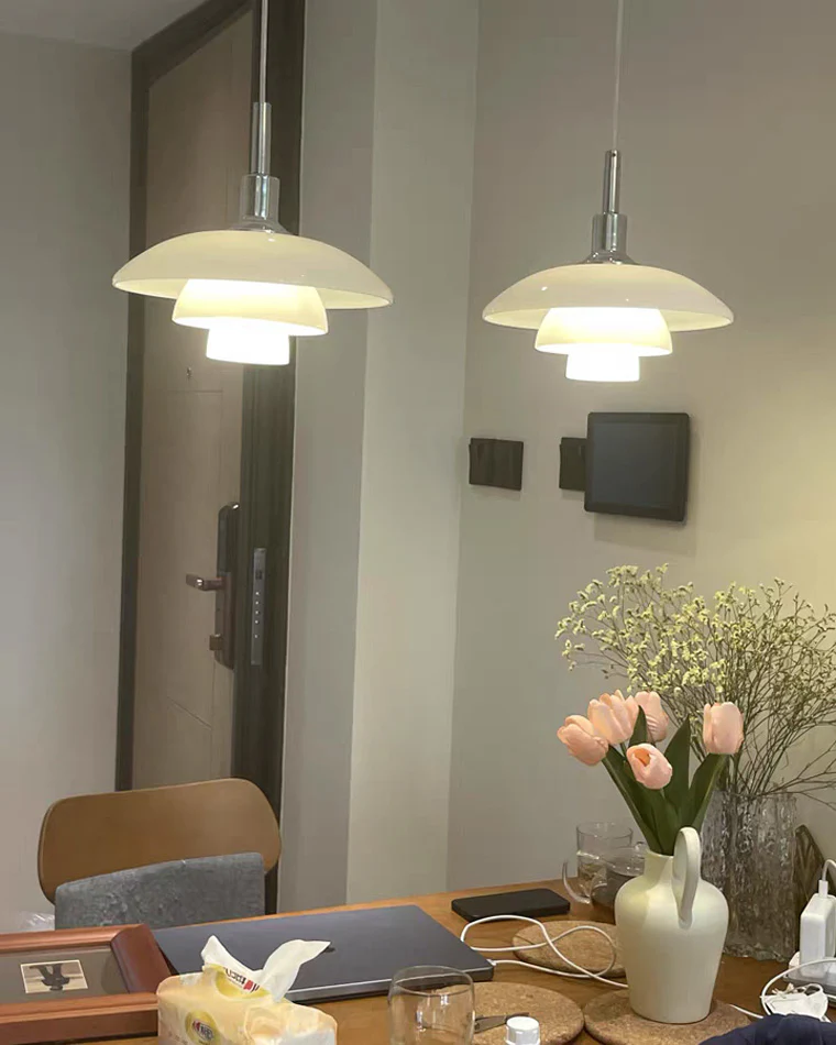 WOMO Danish Designer Milk Glass Pendant Lamp-WM2116 - Image 8