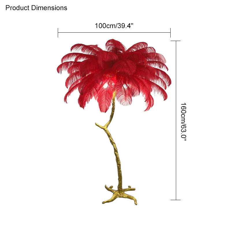 WOMO Feather Palm Tree Floor Lamp-WM7000 - Image 129