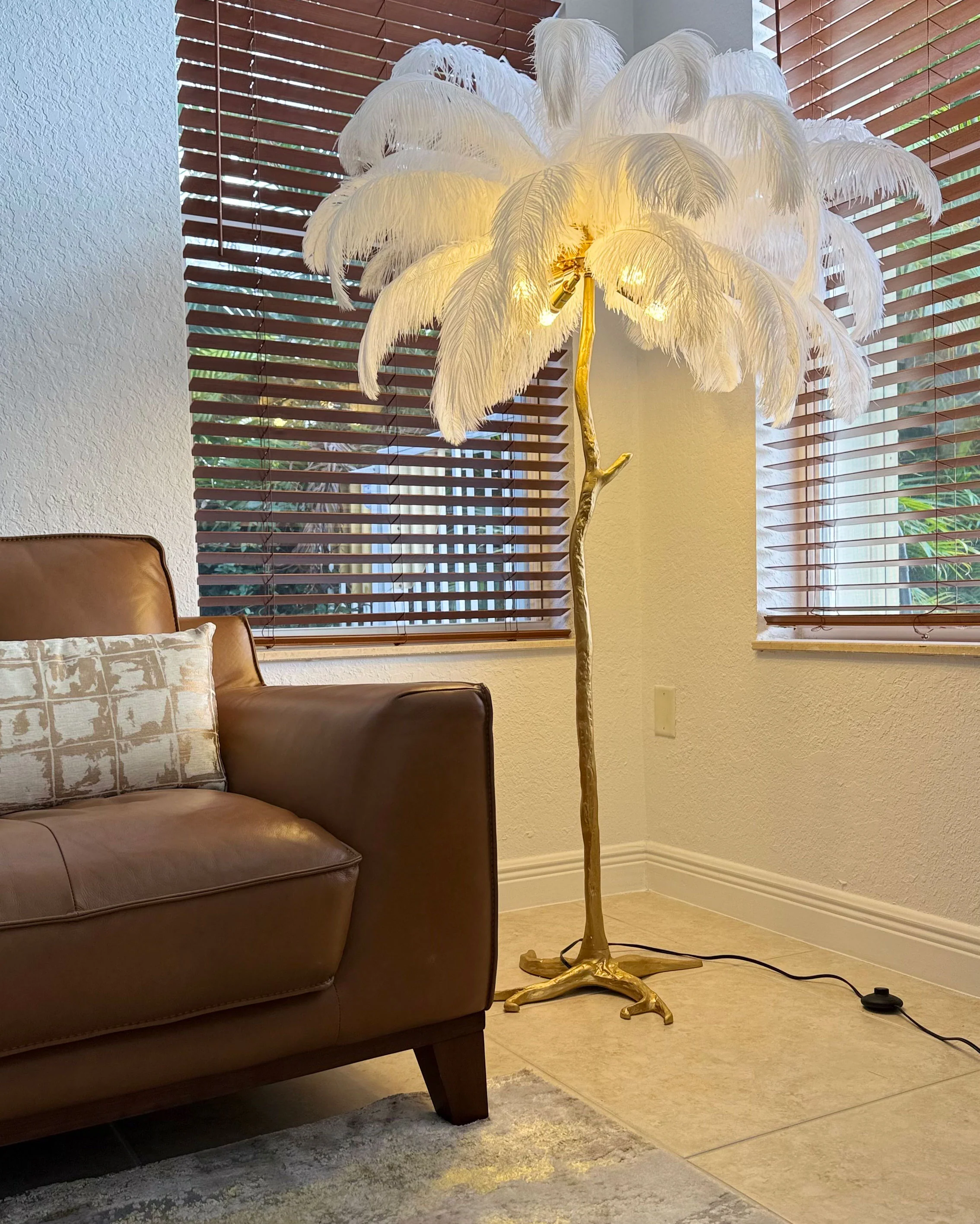 WOMO Feather Palm Tree Floor Lamp-WM7000 - Image 13