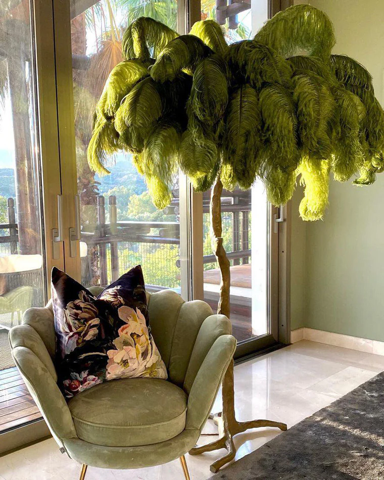 WOMO Feather Palm Tree Floor Lamp-WM7000 - Image 4