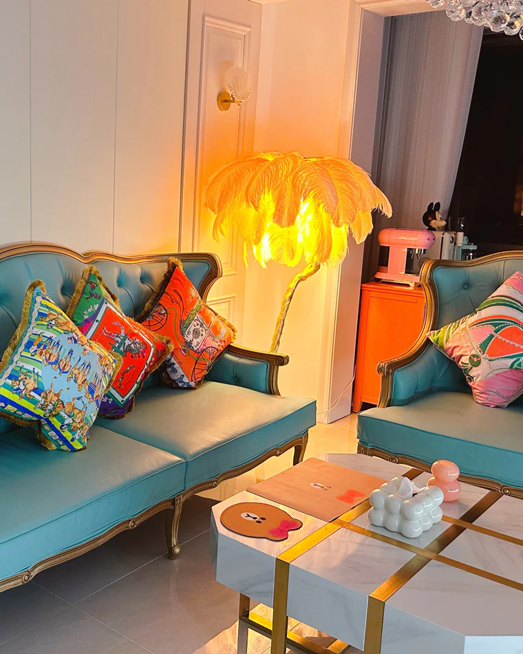 WOMO Feather Palm Tree Floor Lamp-WM7000 - Image 43