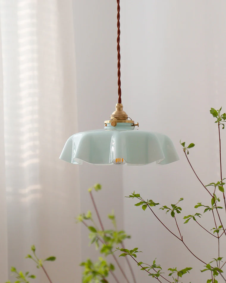 WOMO Retro Coloured/Pink Glass Pendant Light-WM2084 - Image 13