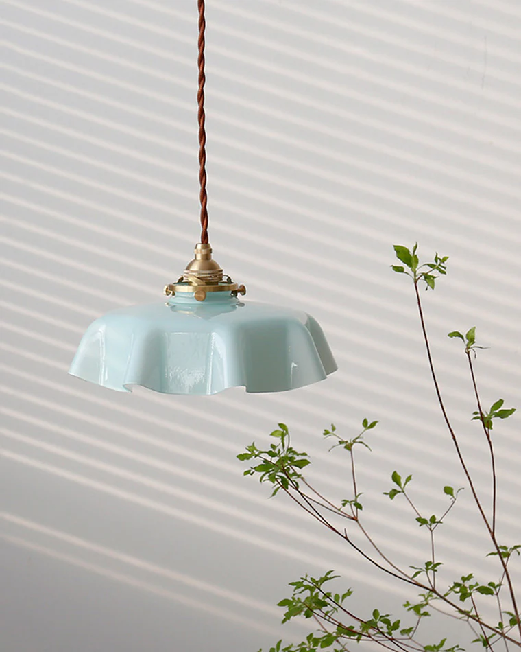 WOMO Retro Coloured/Pink Glass Pendant Light-WM2084 - Image 15