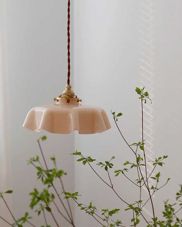 WOMO Retro Coloured/Pink Glass Pendant Light-WM2084 - Image 4