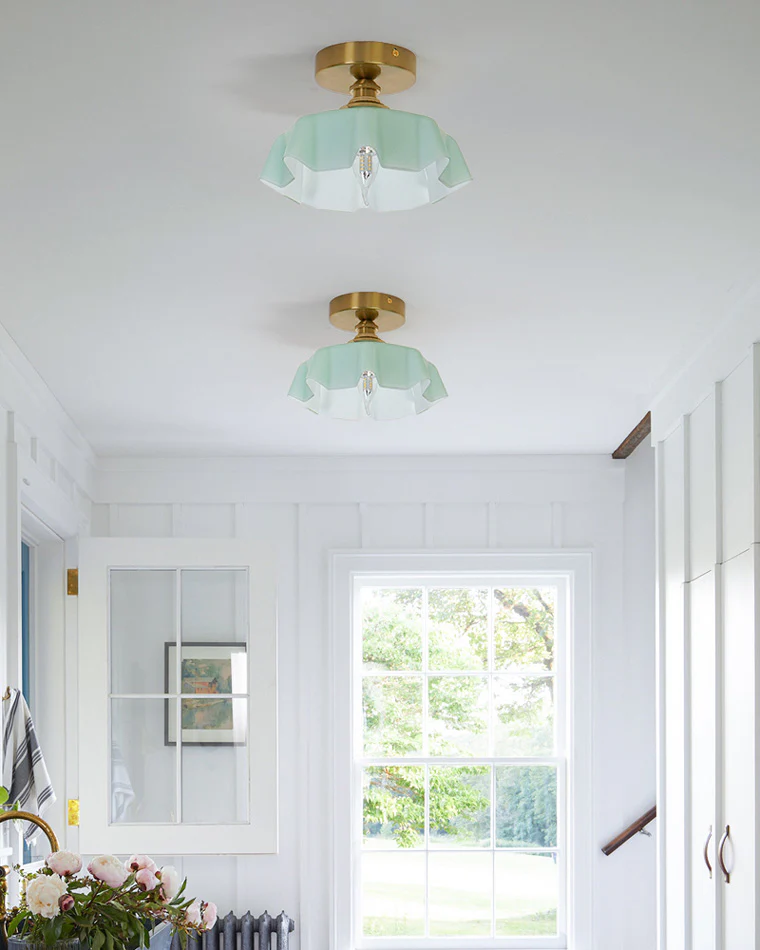 WOMO Retro Coloured/Pink Glass Pendant Light-WM2084 - Image 6