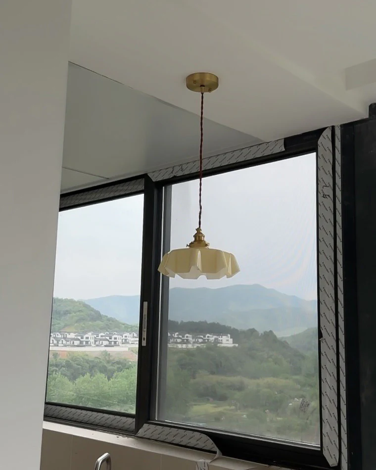 WOMO Retro Coloured/Pink Glass Pendant Light-WM2084 - Image 7