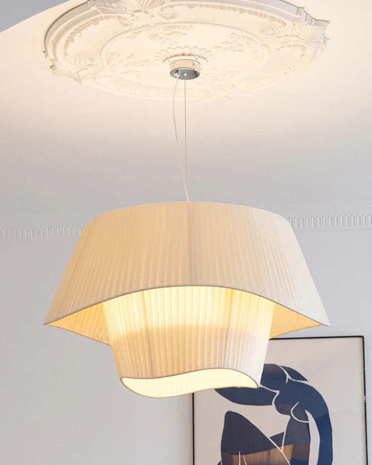 WOMO Pleated Fabric Drum Pendant Light-WM2130 - Image 16