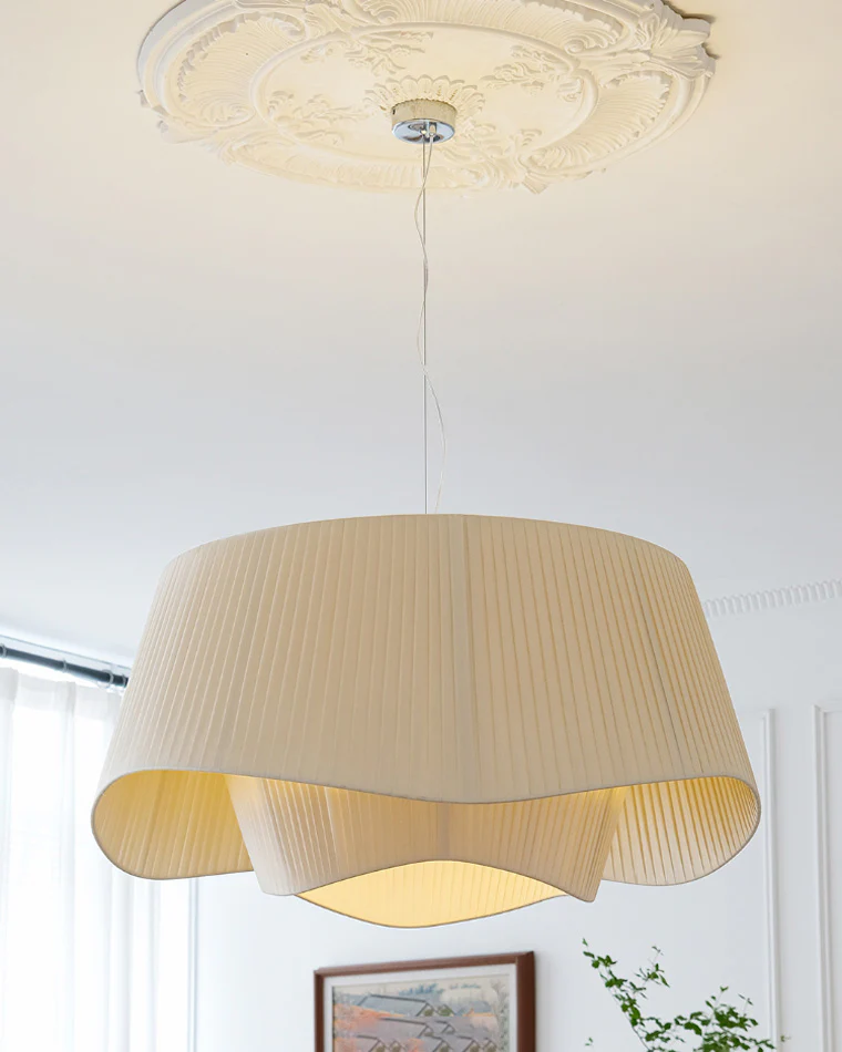 WOMO Pleated Fabric Drum Pendant Light-WM2130 - Image 17