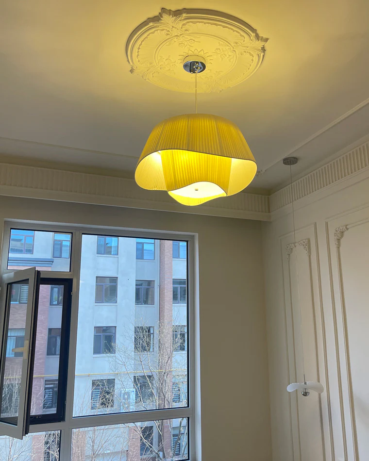 WOMO Pleated Fabric Drum Pendant Light-WM2130 - Image 24