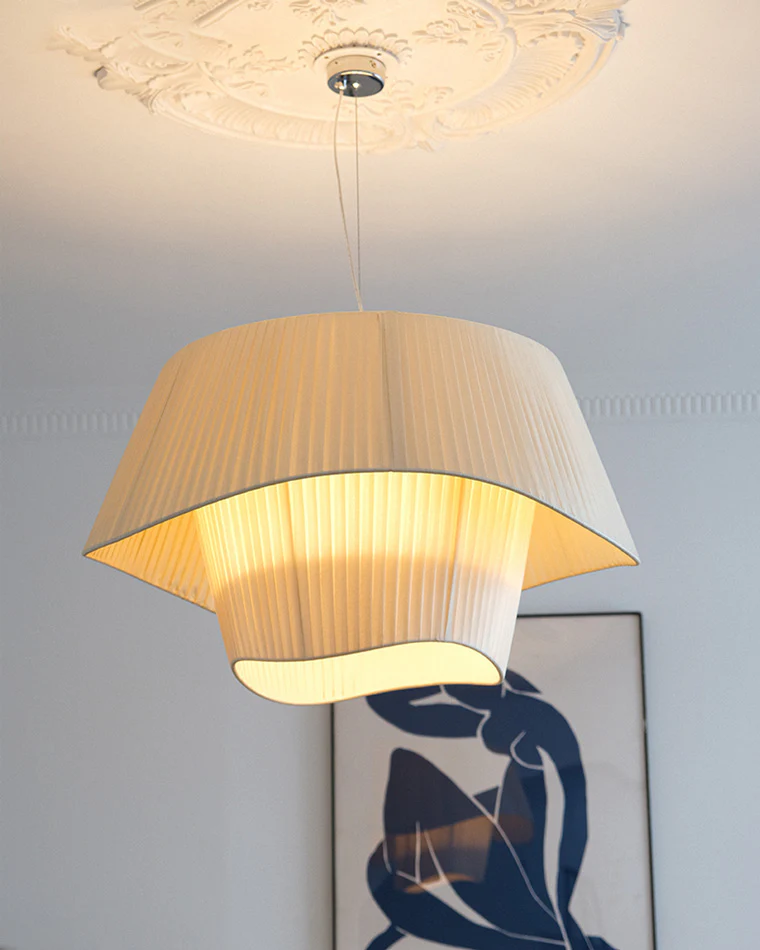 WOMO Pleated Fabric Drum Pendant Light-WM2130 - Image 5