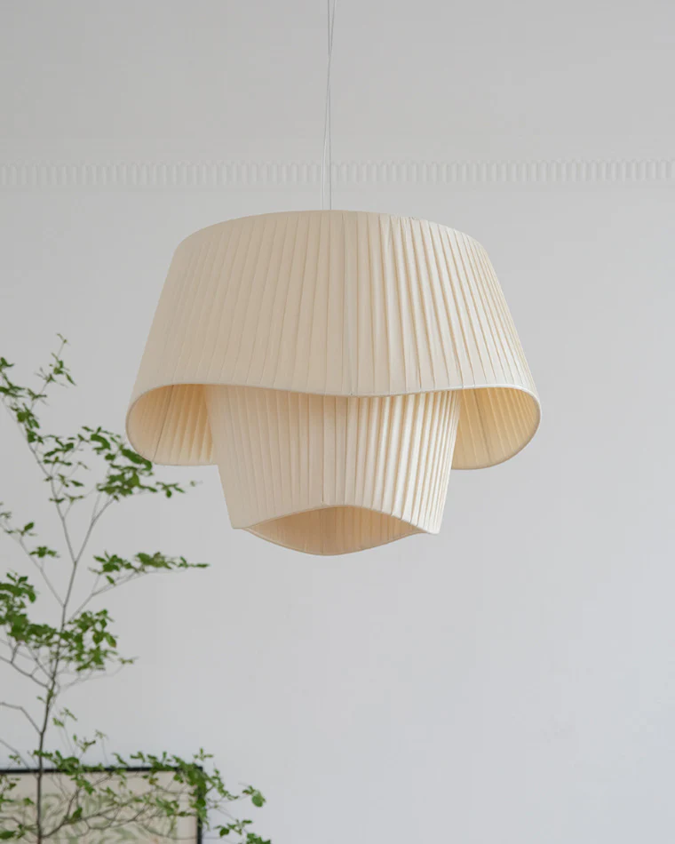 WOMO Pleated Fabric Drum Pendant Light-WM2130 - Image 6