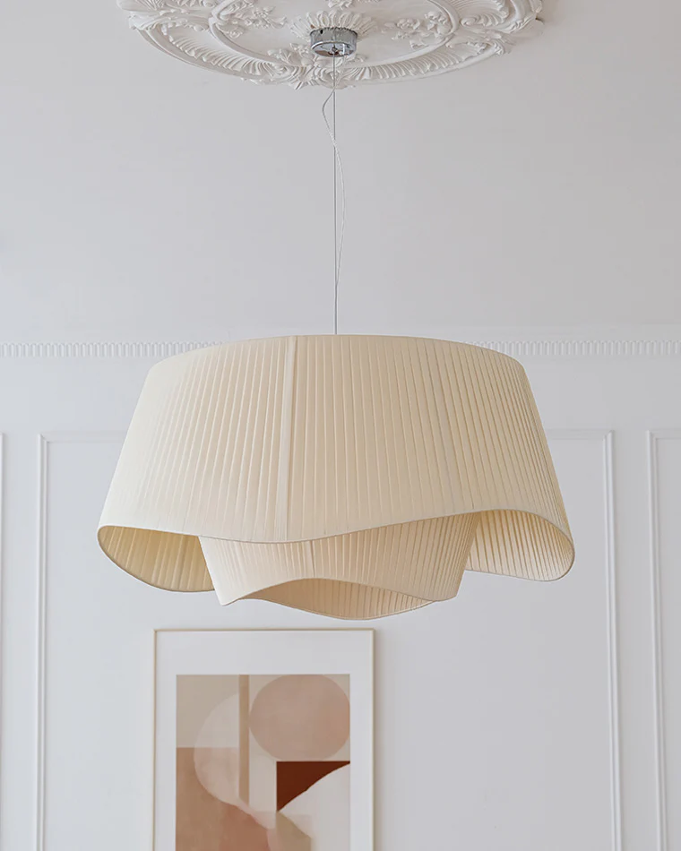 WOMO Pleated Fabric Drum Pendant Light-WM2130 - Image 7
