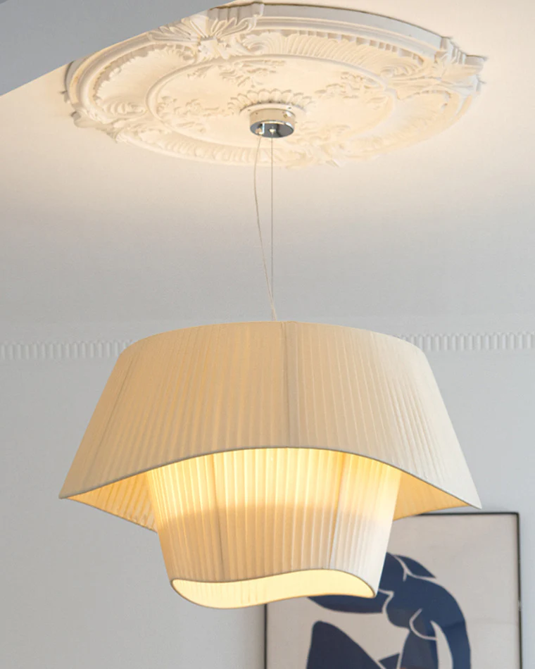 WOMO Pleated Fabric Drum Pendant Light-WM2130 - Image 8