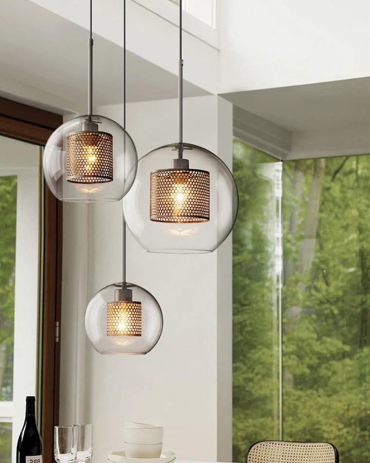 WOMO Elegant Round/Cylinder Glass Pendant Light-WM2095 - Image 10