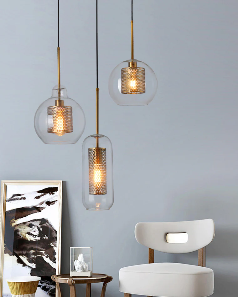 WOMO Elegant Round/Cylinder Glass Pendant Light-WM2095 - Image 12