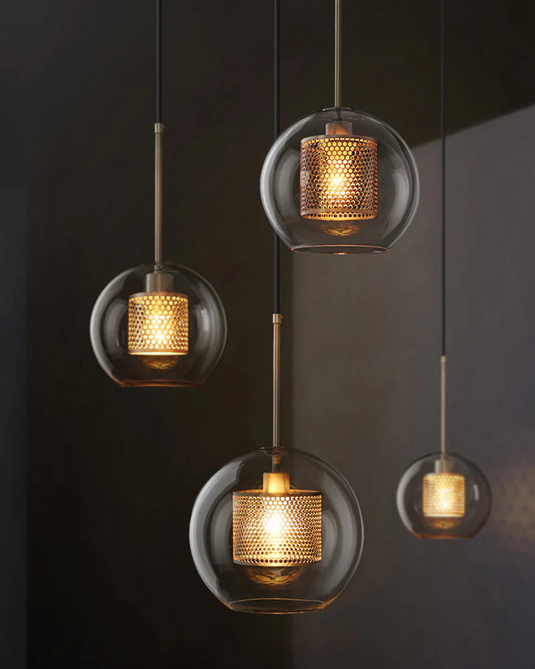 WOMO Elegant Round/Cylinder Glass Pendant Light-WM2095 - Image 14