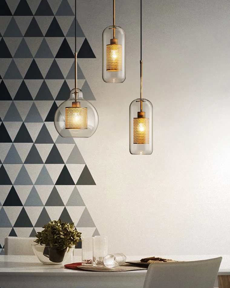 WOMO Elegant Round/Cylinder Glass Pendant Light-WM2095 - Image 3