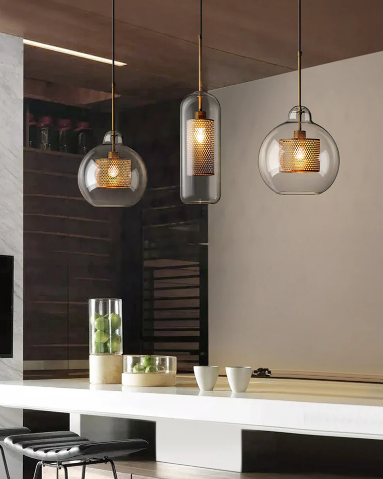 WOMO Elegant Round/Cylinder Glass Pendant Light-WM2095 - Image 4