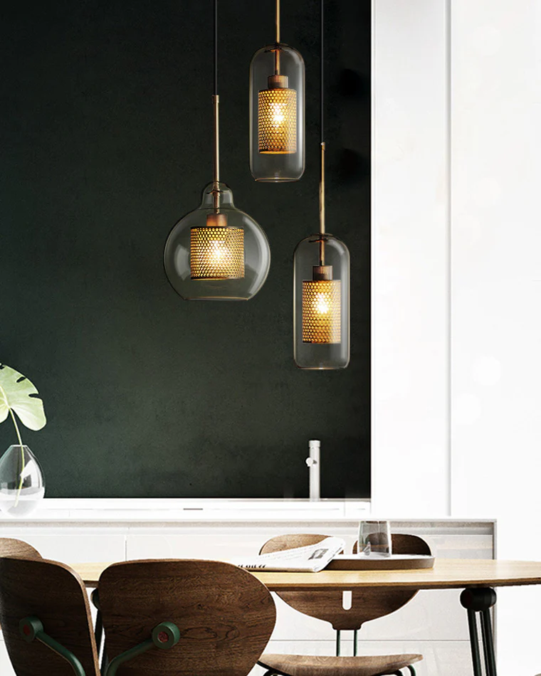WOMO Elegant Round/Cylinder Glass Pendant Light-WM2095 - Image 5