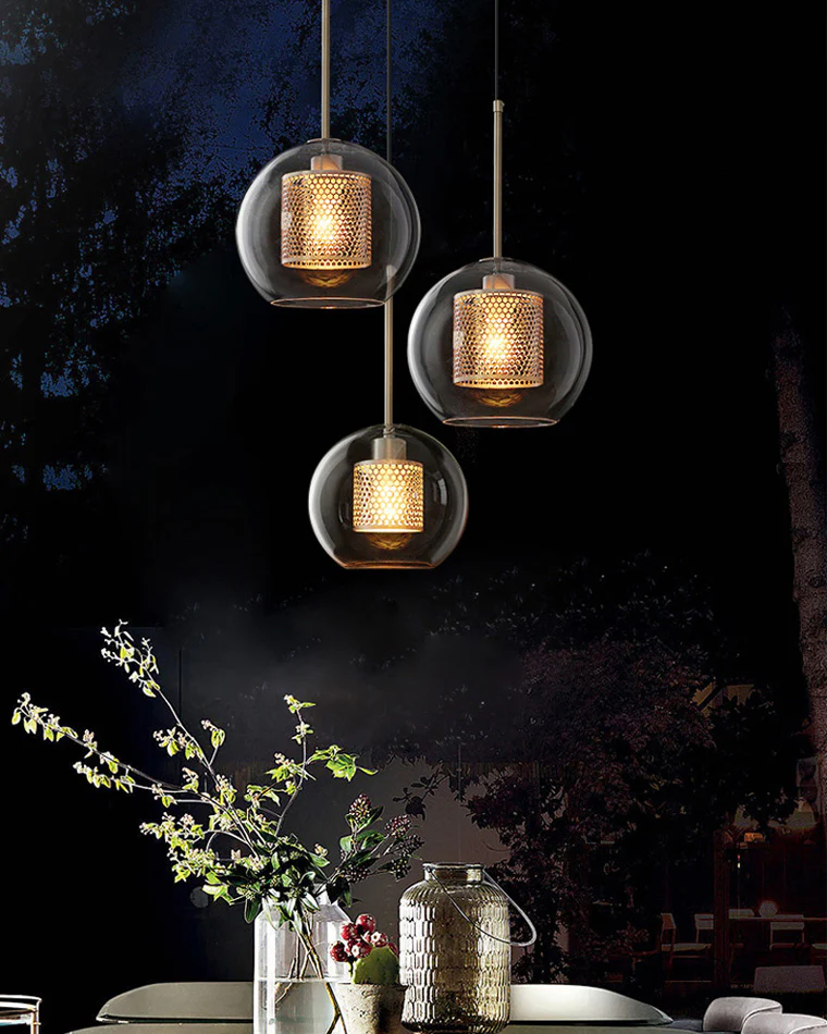 WOMO Elegant Round/Cylinder Glass Pendant Light-WM2095 - Image 6