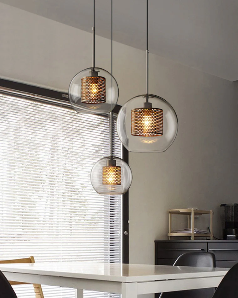 WOMO Elegant Round/Cylinder Glass Pendant Light-WM2095 - Image 7