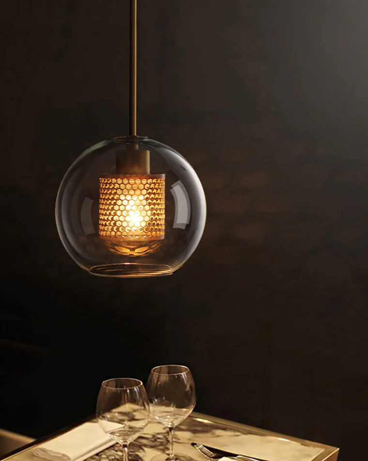 WOMO Elegant Round/Cylinder Glass Pendant Light-WM2095 - Image 8
