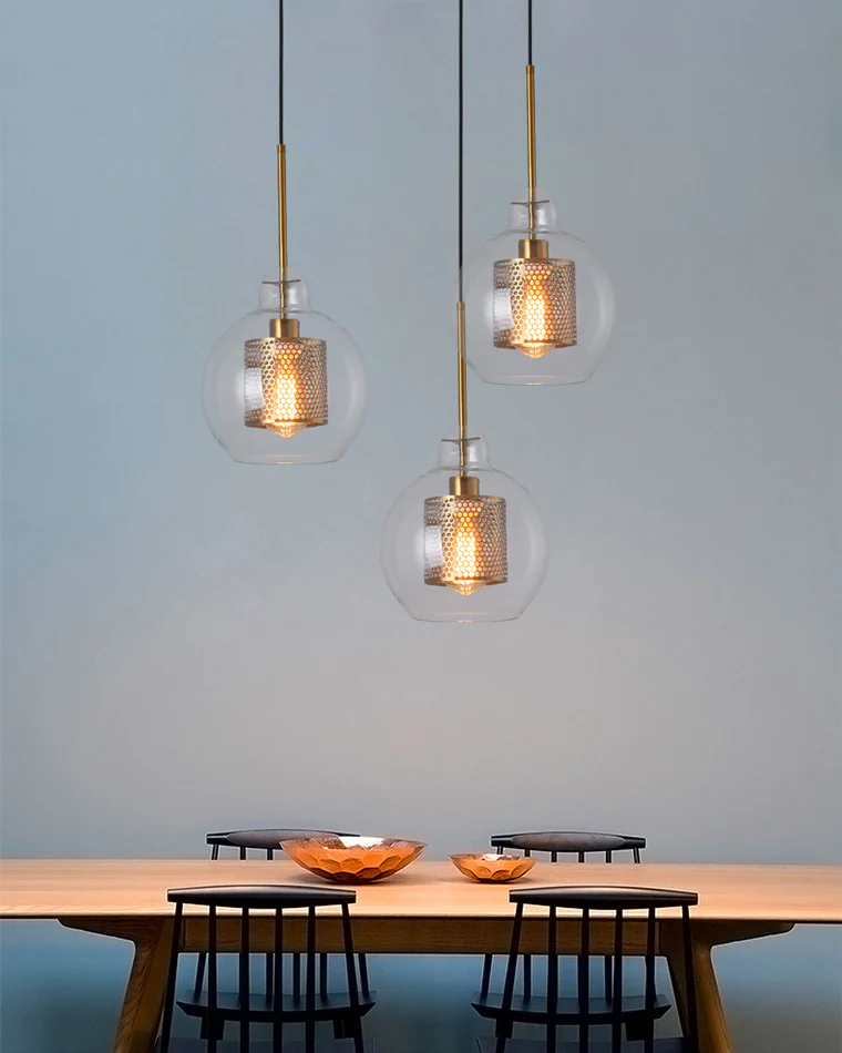 WOMO Elegant Round/Cylinder Glass Pendant Light-WM2095 - Image 9